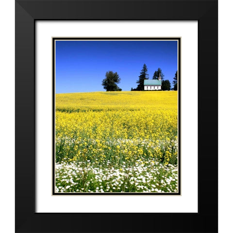 Idaho Church Black Modern Wood Framed Art Print with Double Matting by Leahy, Ike