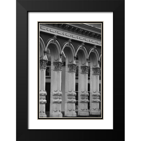 Town Square Black Modern Wood Framed Art Print with Double Matting by Leahy, Ike