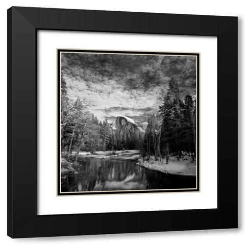 Reflection in the Merced Black Modern Wood Framed Art Print with Double Matting by Leahy, Ike