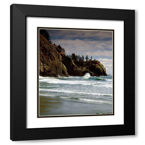 North Head Lighthouse Black Modern Wood Framed Art Print with Double Matting by Leahy, Ike