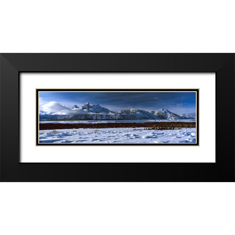 Grand Tetons Winter Black Modern Wood Framed Art Print with Double Matting by Leahy, Ike