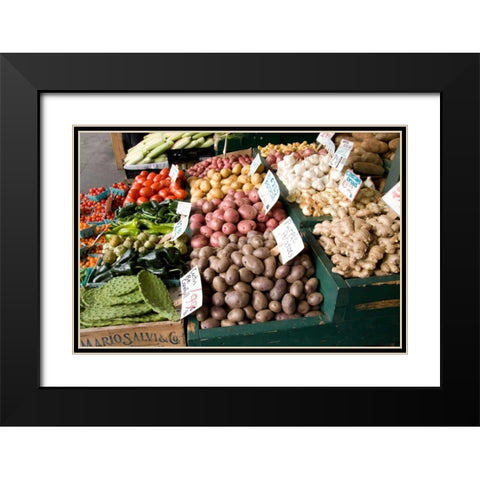 Produce Stand II Black Modern Wood Framed Art Print with Double Matting by Love, Maureen