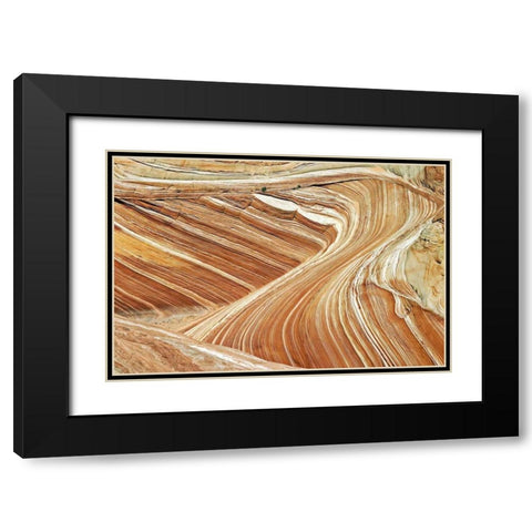 Wave Swirls Black Modern Wood Framed Art Print with Double Matting by Malvin, Larry