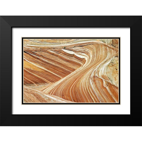 Wave Swirls Black Modern Wood Framed Art Print with Double Matting by Malvin, Larry