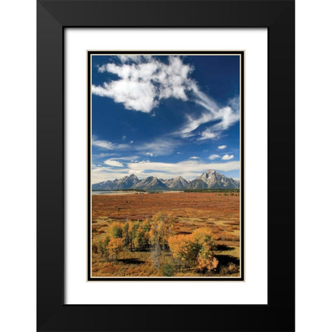 Lunch Tree Hill Black Modern Wood Framed Art Print with Double Matting by Malvin, Larry