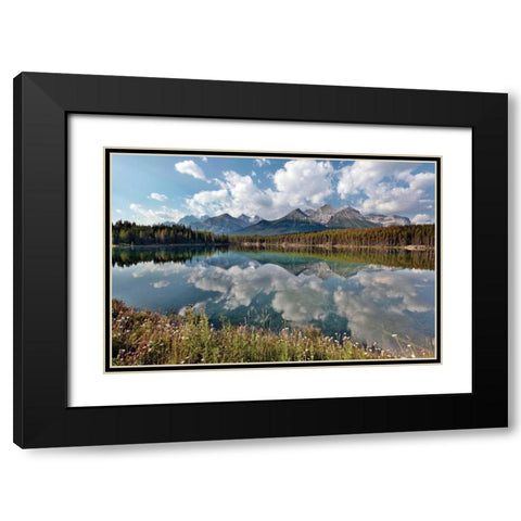 Herbert Lake Black Modern Wood Framed Art Print with Double Matting by Malvin, Larry