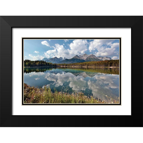 Herbert Lake Black Modern Wood Framed Art Print with Double Matting by Malvin, Larry