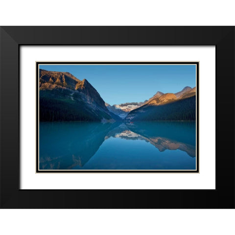 Lake Louise Dawn I Black Modern Wood Framed Art Print with Double Matting by Malvin, Larry