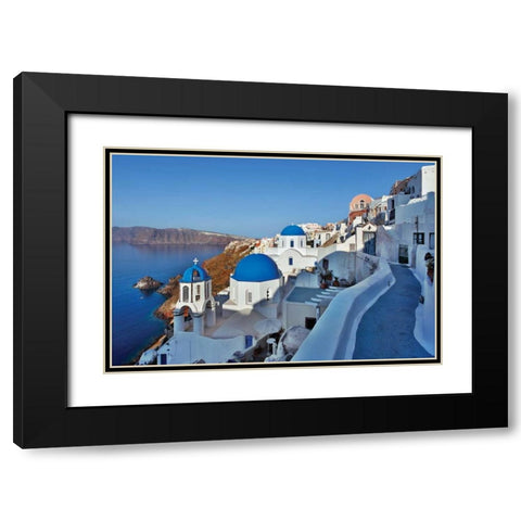Blue Domes and Walkway Black Modern Wood Framed Art Print with Double Matting by Malvin, Larry