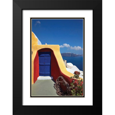 Deck Ocean View I Black Modern Wood Framed Art Print with Double Matting by Malvin, Larry