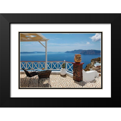 Filotera Villa Deck View Black Modern Wood Framed Art Print with Double Matting by Malvin, Larry