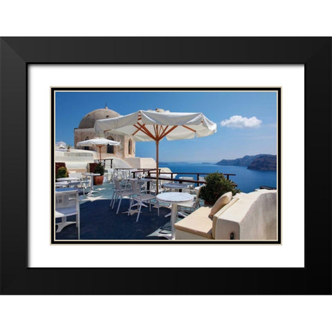 Restaurant in Greece II Black Modern Wood Framed Art Print with Double Matting by Malvin, Larry