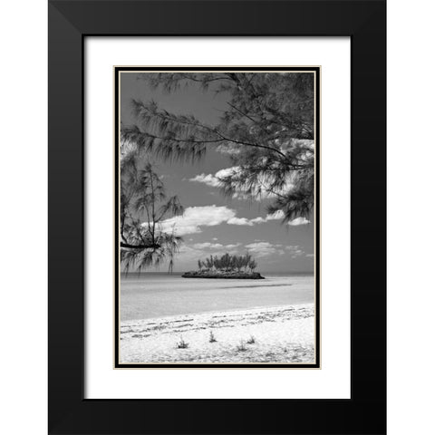Gaulding Cay Island BW Black Modern Wood Framed Art Print with Double Matting by Malvin, Larry
