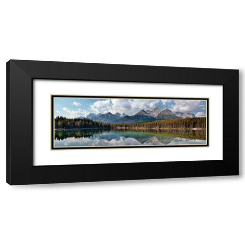 Herbert Lake Panorama Black Modern Wood Framed Art Print with Double Matting by Malvin, Larry