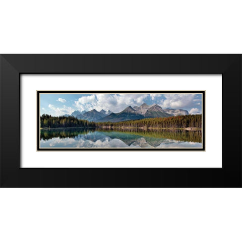 Herbert Lake Panorama Black Modern Wood Framed Art Print with Double Matting by Malvin, Larry