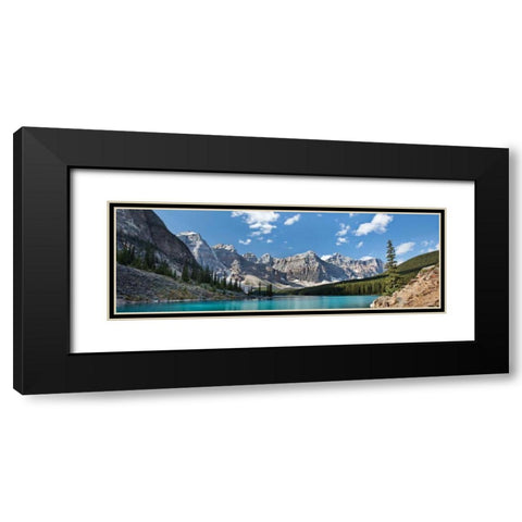 Moraine Lake Panorama Black Modern Wood Framed Art Print with Double Matting by Malvin, Larry