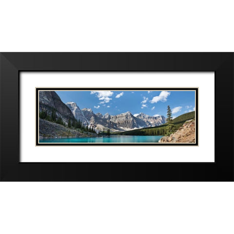 Moraine Lake Panorama Black Modern Wood Framed Art Print with Double Matting by Malvin, Larry