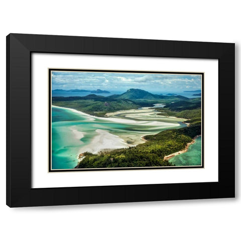 Whitsunday Island I Black Modern Wood Framed Art Print with Double Matting by Malvin, Larry