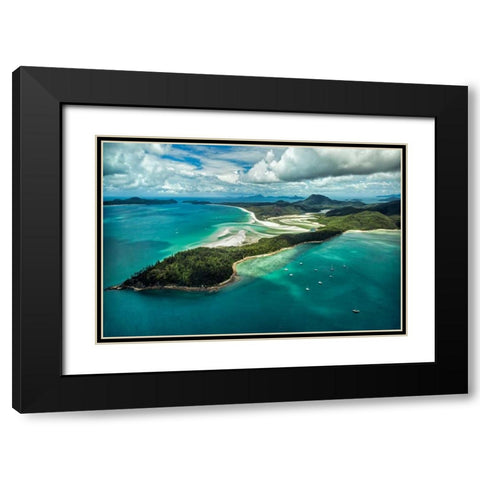 Whitsunday Island II Black Modern Wood Framed Art Print with Double Matting by Malvin, Larry
