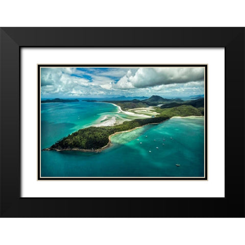 Whitsunday Island II Black Modern Wood Framed Art Print with Double Matting by Malvin, Larry