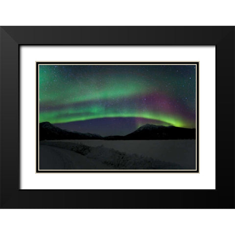 Aurora Borealis III Black Modern Wood Framed Art Print with Double Matting by Malvin, Larry