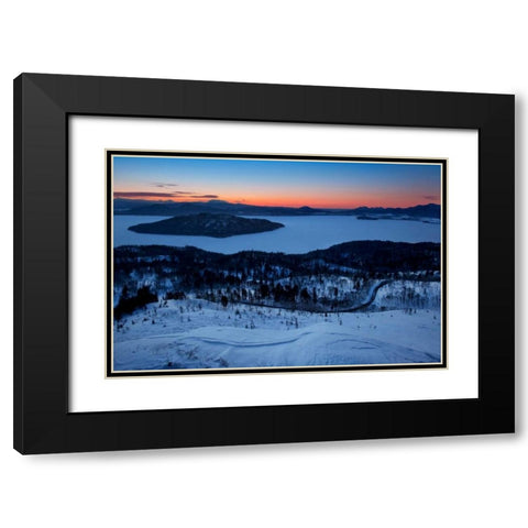 Bihoro Pass I Black Modern Wood Framed Art Print with Double Matting by Malvin, Larry