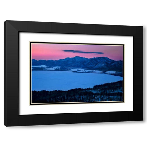 Bihoro Pass II Black Modern Wood Framed Art Print with Double Matting by Malvin, Larry