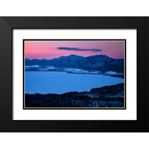 Bihoro Pass II Black Modern Wood Framed Art Print with Double Matting by Malvin, Larry