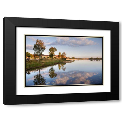 Lakeview Glen Black Modern Wood Framed Art Print with Double Matting by Malvin, Larry