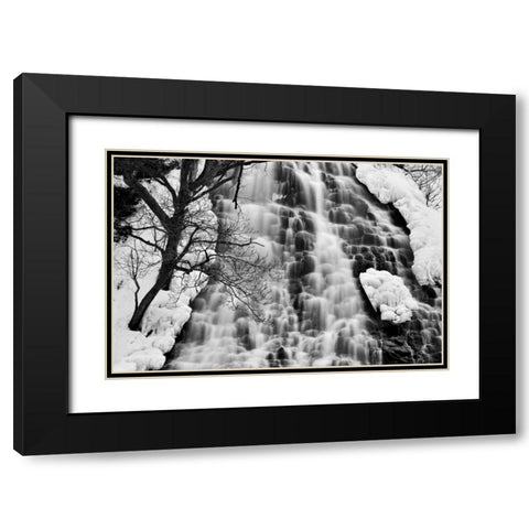 Oshinkoshin Falls II Black Modern Wood Framed Art Print with Double Matting by Malvin, Larry