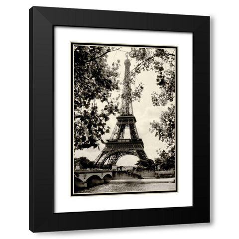 Eiffel Tower II Black Modern Wood Framed Art Print with Double Matting by Melious, Amy