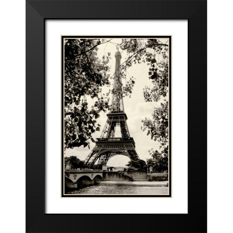 Eiffel Tower II Black Modern Wood Framed Art Print with Double Matting by Melious, Amy