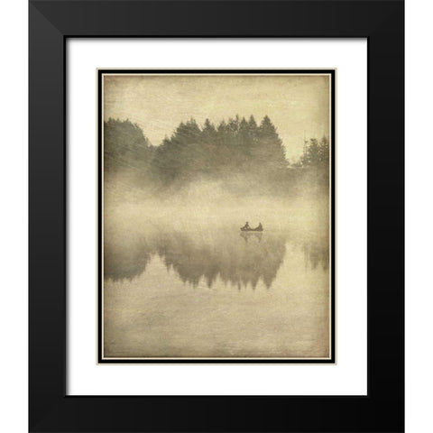 Foggy Lake I Black Modern Wood Framed Art Print with Double Matting by Melious, Amy