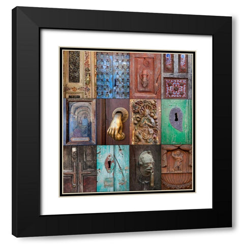 On the Door III Black Modern Wood Framed Art Print with Double Matting by Mahan, Kathy