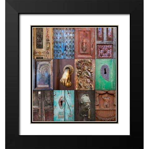 On the Door III Black Modern Wood Framed Art Print with Double Matting by Mahan, Kathy