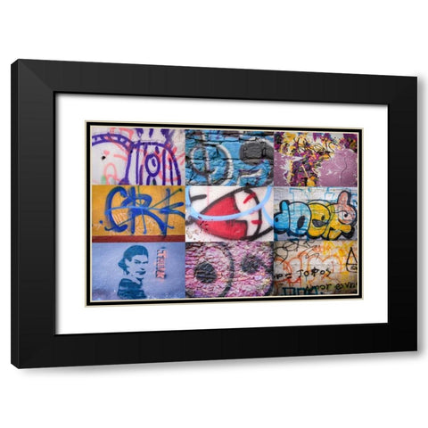 Graffiti IV Black Modern Wood Framed Art Print with Double Matting by Mahan, Kathy