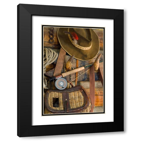 Fishing Cabin I Black Modern Wood Framed Art Print with Double Matting by Mahan, Kathy