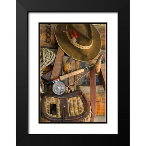 Fishing Cabin I Black Modern Wood Framed Art Print with Double Matting by Mahan, Kathy
