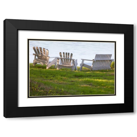 Seabeck Adirondacks Black Modern Wood Framed Art Print with Double Matting by Mahan, Kathy