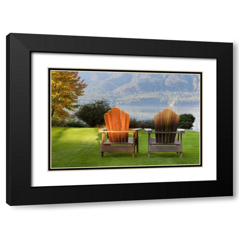 Quinault Adirondacks Black Modern Wood Framed Art Print with Double Matting by Mahan, Kathy