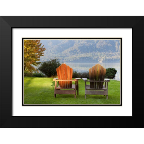 Quinault Adirondacks Black Modern Wood Framed Art Print with Double Matting by Mahan, Kathy