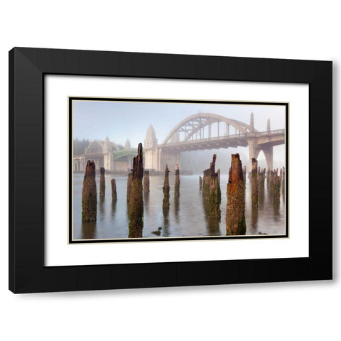 Suslaw River Bridge III Black Modern Wood Framed Art Print with Double Matting by Mahan, Kathy