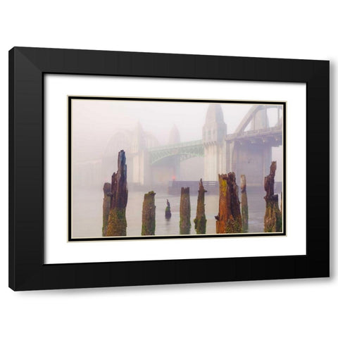 Suslaw River Bridge IV Black Modern Wood Framed Art Print with Double Matting by Mahan, Kathy