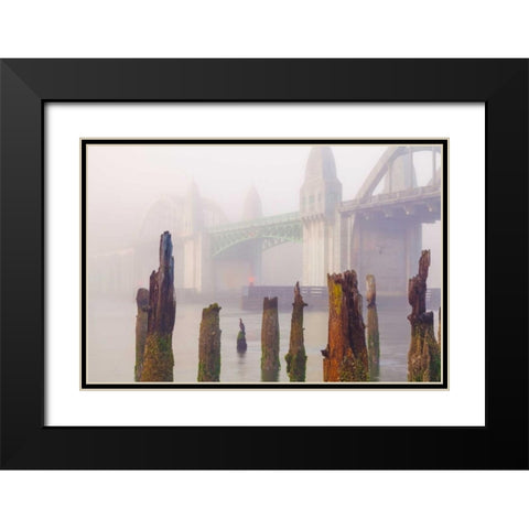 Suslaw River Bridge IV Black Modern Wood Framed Art Print with Double Matting by Mahan, Kathy