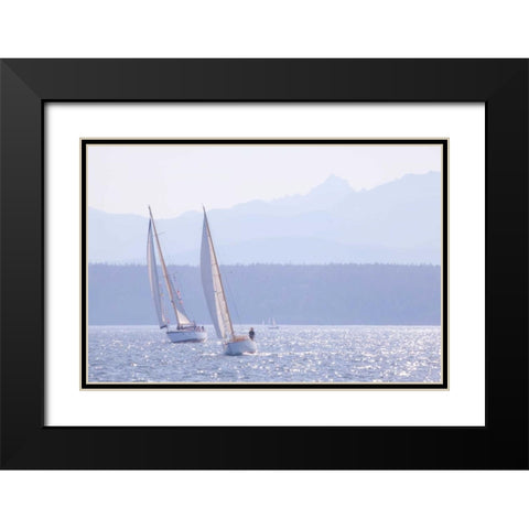 Port Townsend Boats I Black Modern Wood Framed Art Print with Double Matting by Mahan, Kathy