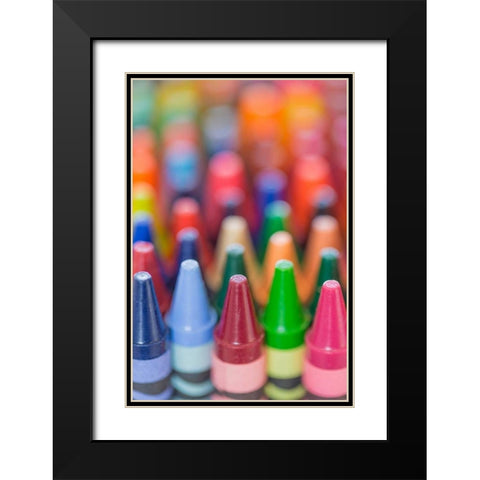 Endless Crayons II Black Modern Wood Framed Art Print with Double Matting by Mahan, Kathy