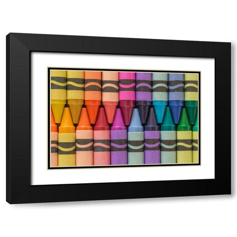 Crayons of a Rainbow I Black Modern Wood Framed Art Print with Double Matting by Mahan, Kathy
