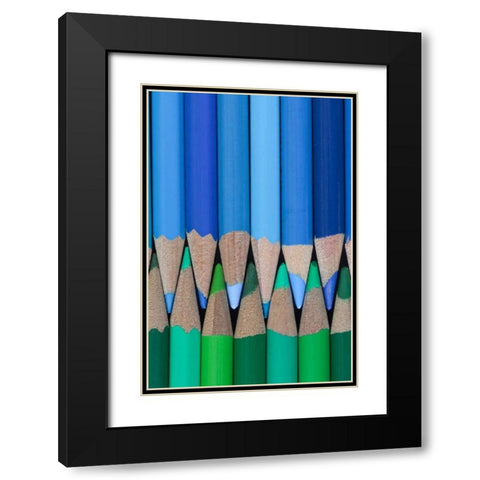 Colored Pencils I Black Modern Wood Framed Art Print with Double Matting by Mahan, Kathy