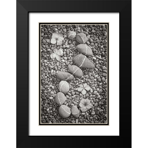 Curving Rocks I Black Modern Wood Framed Art Print with Double Matting by Mahan, Kathy