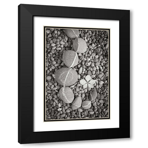 Curving Rocks II Black Modern Wood Framed Art Print with Double Matting by Mahan, Kathy